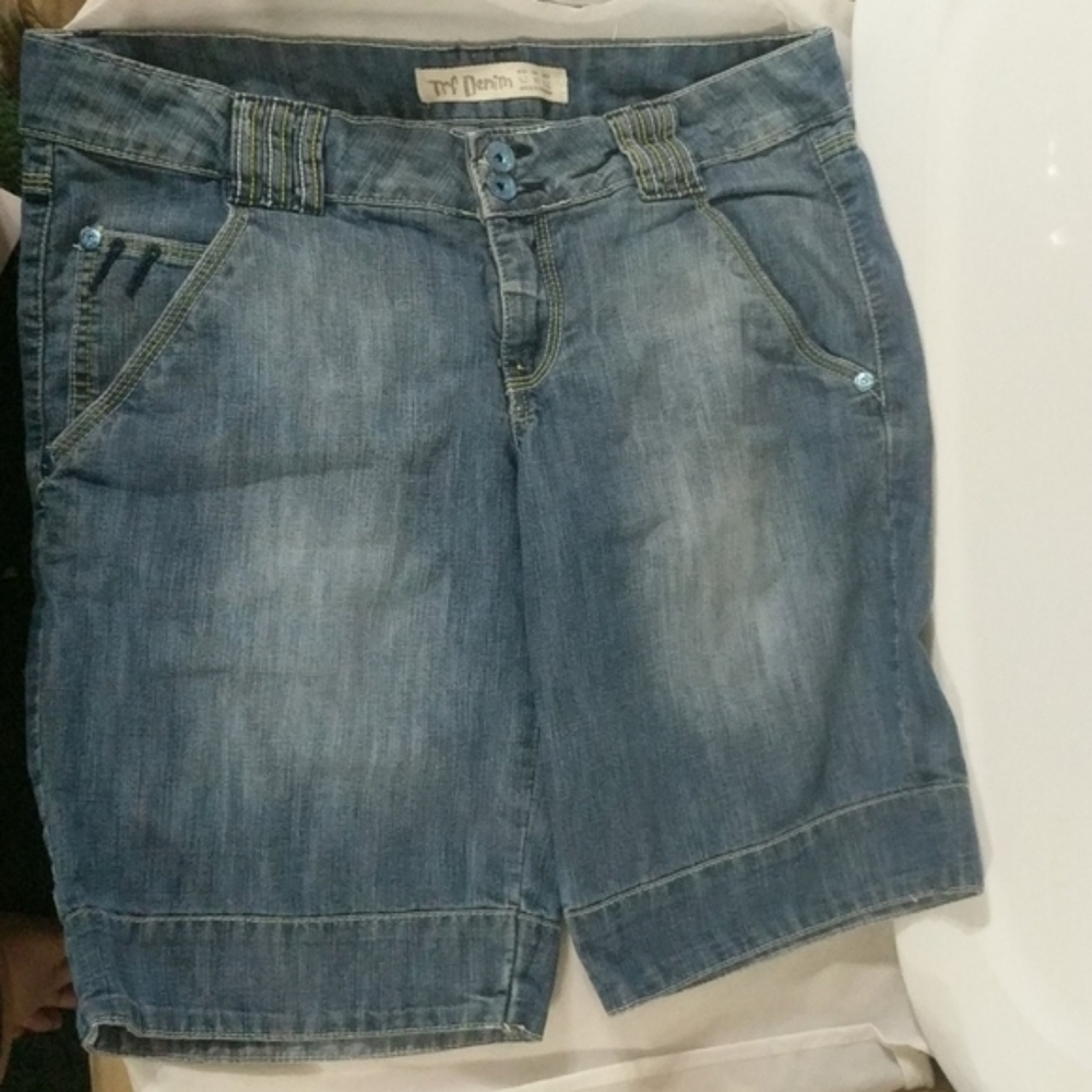 Zara TRF Denim Light Wash Bermuda Shorts - size 10